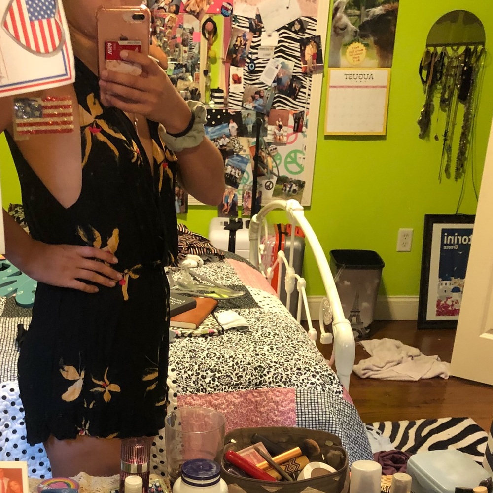 Free people Intimately black floral romper - Picture 7 of 7